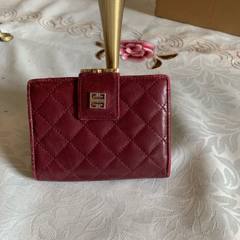 Vintage burgundy, Givenchy  kisslock Quilted Wallet